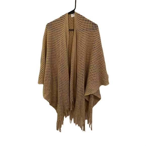 Sweaters - Gold And Beige Woven Shaw One Size